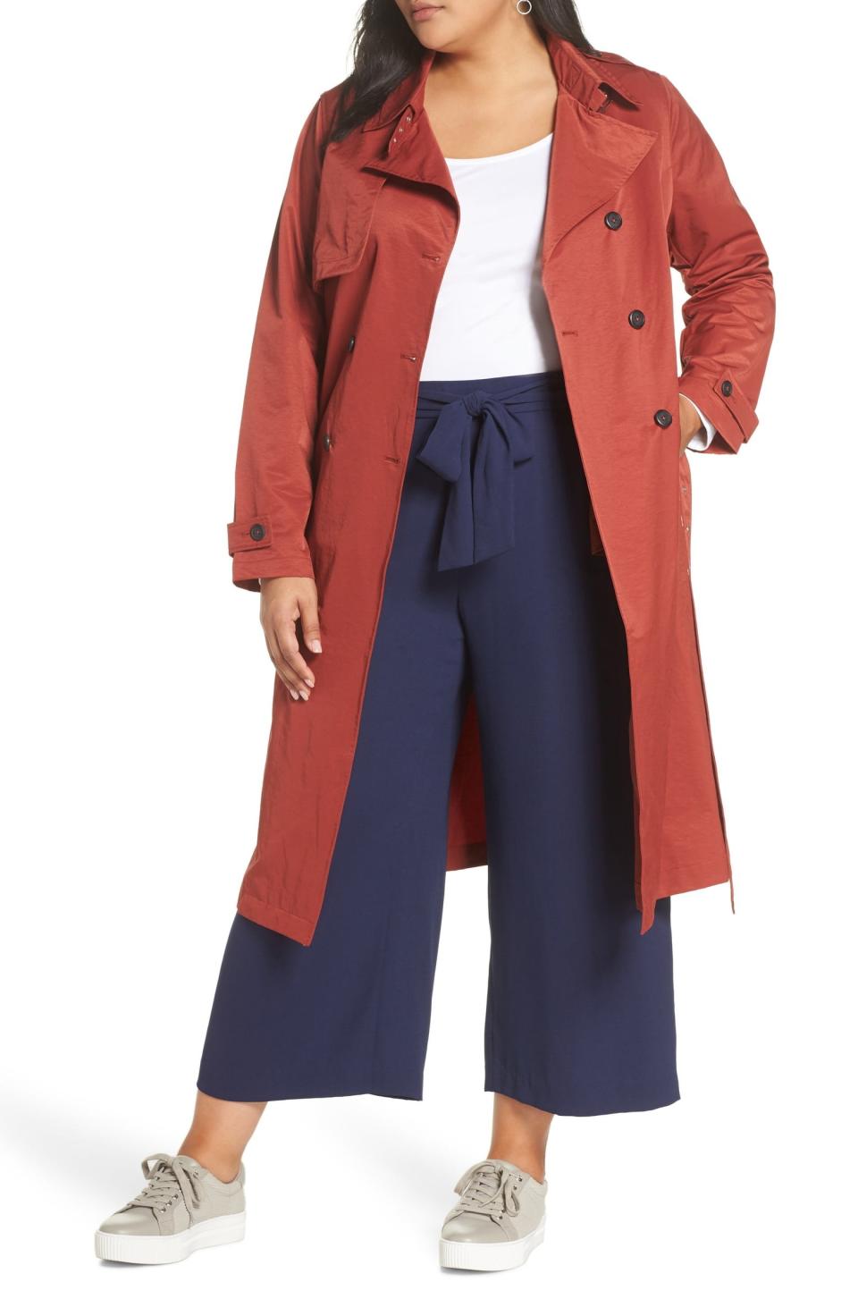 Halogen Double-Breasted Trench Coat