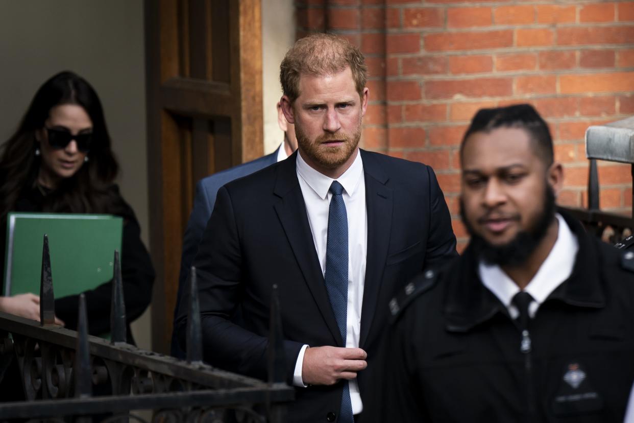The Duke of Sussex leaving the Royal Courts of Justice on Monday (/PA) (PA Wire)