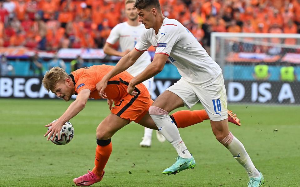 De Ligt got his position wrong, lost his man Schick, stumbled and then compounded it all by clawing at the ball in desperation - EPA