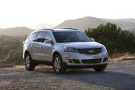 <p>Launched for the 2009 model year, the Chevrolet Traverse is a three-row large-midsize SUV with an easy step-in thanks to an overall height of 69.9 inches. The Traverse takes on primary competitors <a href="https://www.caranddriver.com/reviews/a15098885/2017-ford-explorer-platinum-test-review/" rel="nofollow noopener" target="_blank" data-ylk="slk:Ford Explorer;elm:context_link;itc:0;sec:content-canvas" class="link ">Ford Explorer</a> and <a href="https://www.caranddriver.com/honda/pilot/specs/2017/honda_pilot_honda-pilot_2017/389990" rel="nofollow noopener" target="_blank" data-ylk="slk:Honda Pilot;elm:context_link;itc:0;sec:content-canvas" class="link ">Honda Pilot</a> as a unibody sport-utility for growing and large families. </p><p><a class="link " href="https://www.caranddriver.com/chevrolet/traverse-2017" rel="nofollow noopener" target="_blank" data-ylk="slk:Read the full review;elm:context_link;itc:0;sec:content-canvas">Read the full review</a></p>