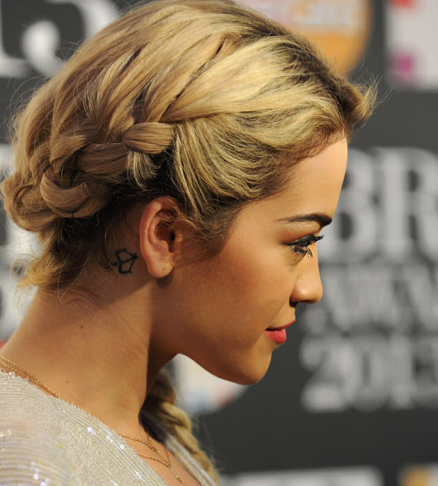 Rita Ora's fishtail plait could be seen from all angles ©Rex