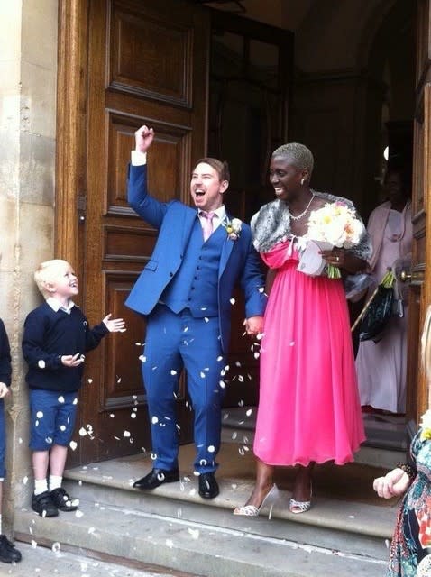 Simone and Mark Lemon getting married in Bath in 2013 (Mark Lemon/PA)