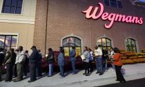 <p>Wegmans is an East Cost chain, with less than 100 locations. Their popularity means that every new location causes a big stir, not only for customers, but for potential employees. According to <em><a href="https://www.bizjournals.com/philadelphia/news/2013/10/23/getting-a-job-at-wegmans-no-easy-task.html?ana=twt" rel="nofollow noopener" target="_blank" data-ylk="slk:Philadelphia Business Journal,;elm:context_link;itc:0;sec:content-canvas" class="link ">Philadelphia Business Journal,</a></em> a new location that opened in Montgomeryville, Pennsylvania in 2013 received 10,000 applications with only 500 available slots.</p>