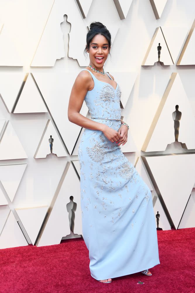 Go behind the scenes with Laura Harrier and find out how she prepared for her big night at the 2019 Oscars.