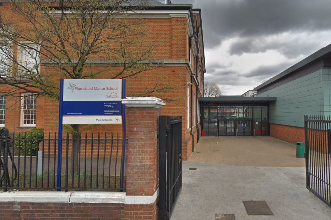 Lockdown: the secondary school was closed off by police following the stabbing nearby: Google