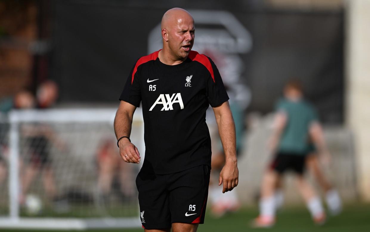 Liverpool head coach Arne Slot during a training session