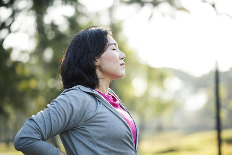 Woman mid exercise outdoors