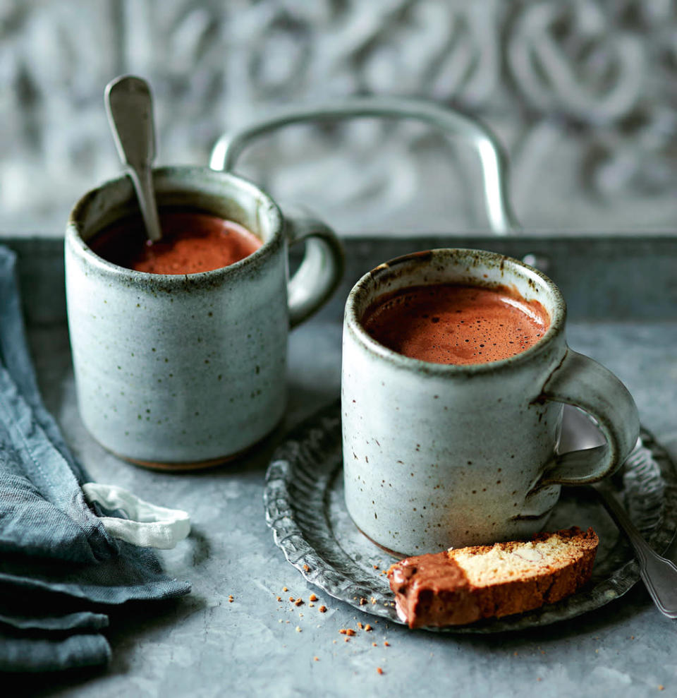 Get that perfect sweet and salty combo by infusing your thick hot chocolate with a touch of sea salt.