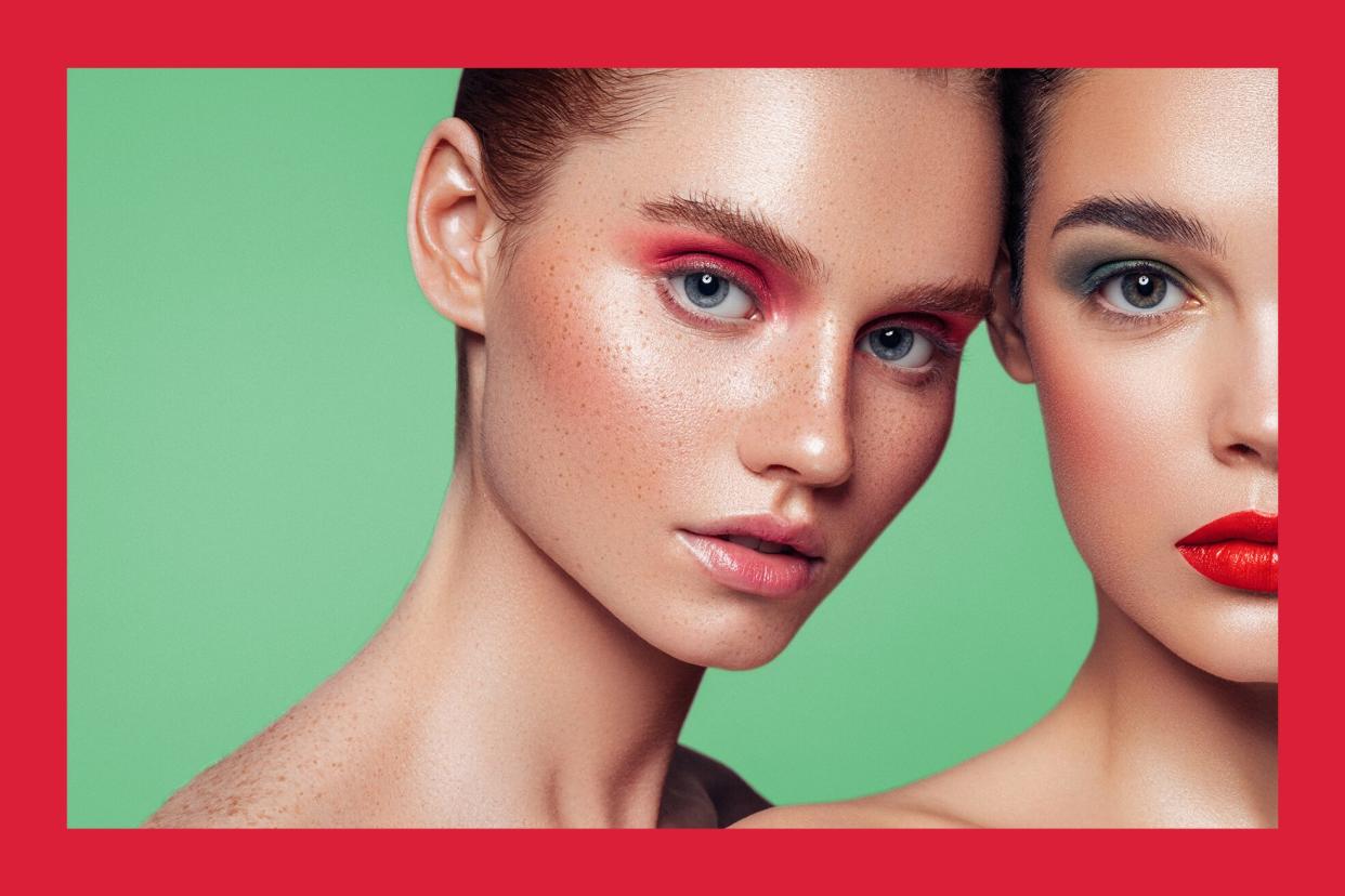 Bold Holiday Makeup Looks You’ll Want to Wear All Season , Two beautiful girls with make-up