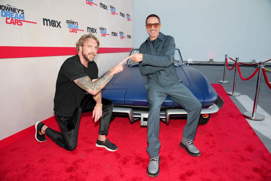 (Left to Right) Dax Shepard and Robert Downey Jr. bring Max’s “Downey’s Dream Cars” to the “Tastemaker Event” at Petersen Automotive Museum in Los Angeles. (Jeff Kravitz/FilmMagic for Max)