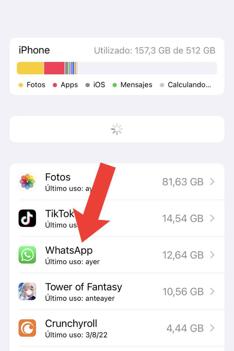 Luego se busca otra vez ícono de "WhatsApp"