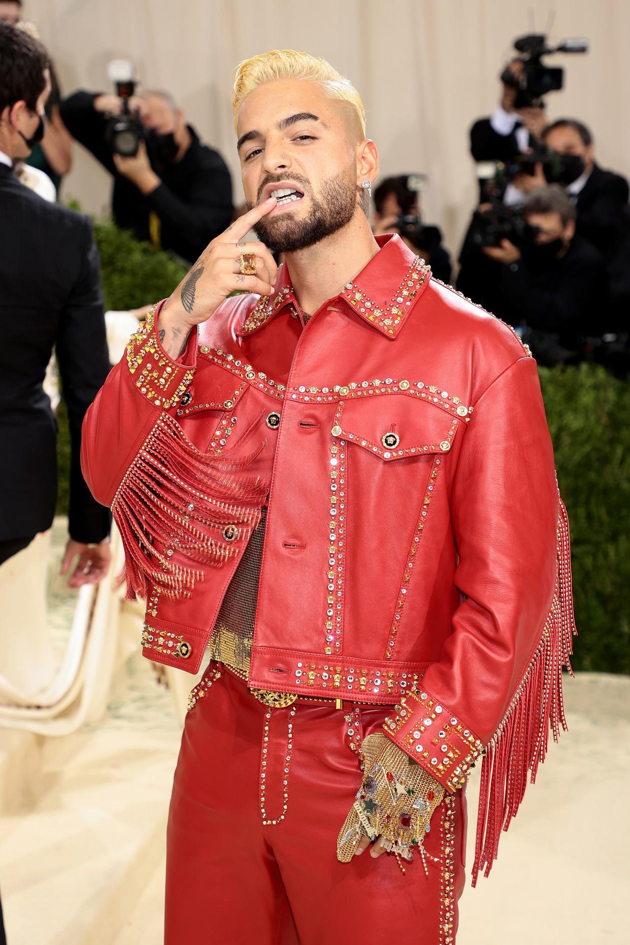 Maluma attends The 2021 Met Gala Celebrating In America: A Lexicon Of Fashion at Metropolitan Museum of Art on Sept. 13, 2021 in New York.