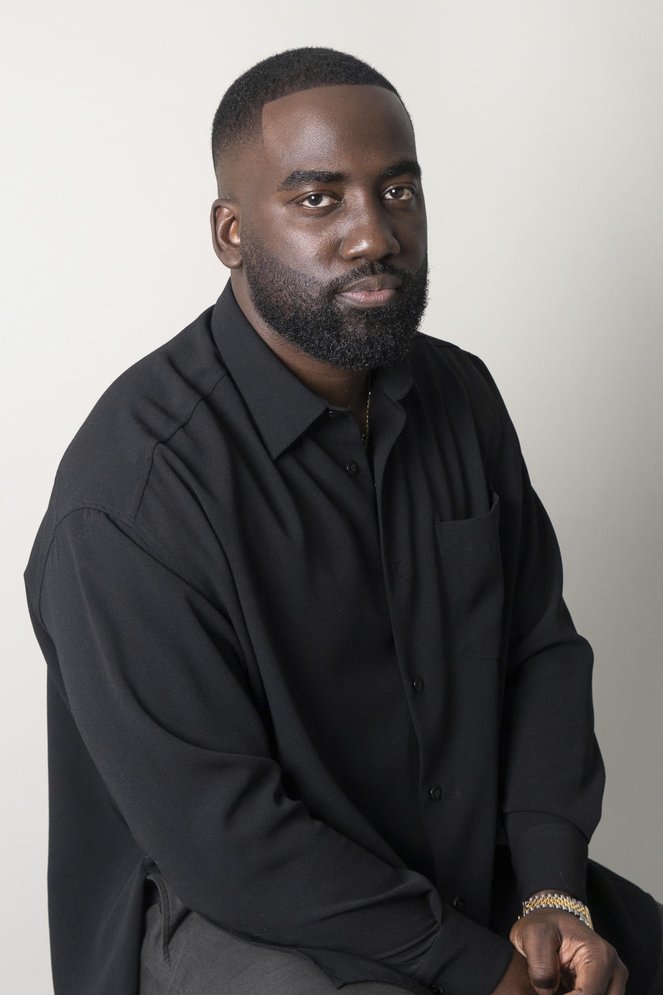 Shamier Anderson poses for a portrait in New York on March 15, 2023, to promote his film “John Wick: Chapter 4." (AP Photo/Gary Gerard Hamilton)