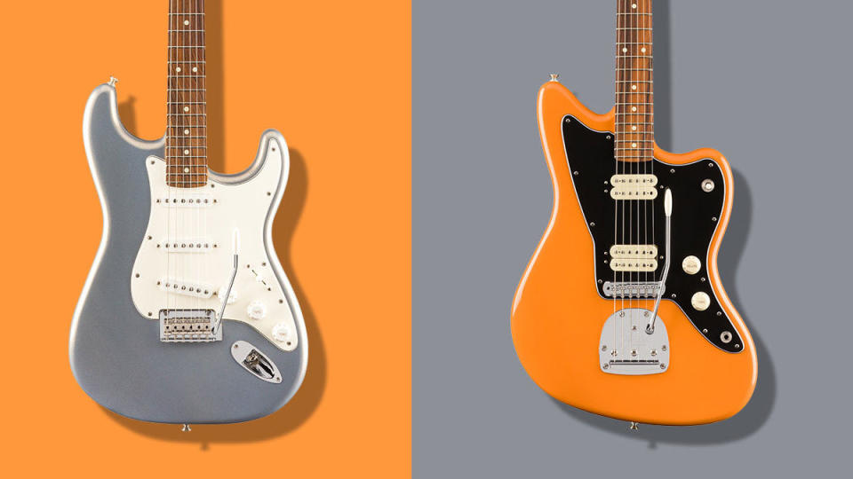 Fender Player Series Silver and Capri Orange finishes