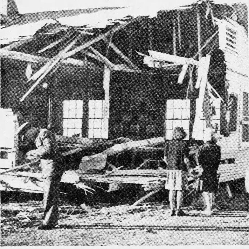 B-25 crash at Wilson Elementary School, 1944.