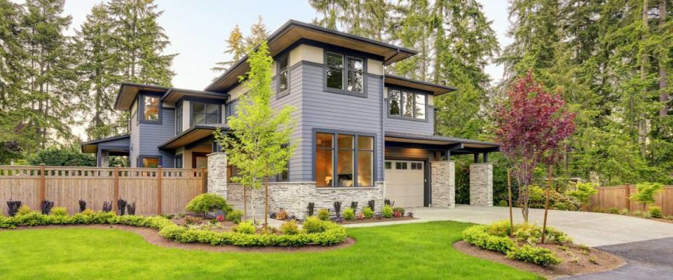 Home with new partial stone facade