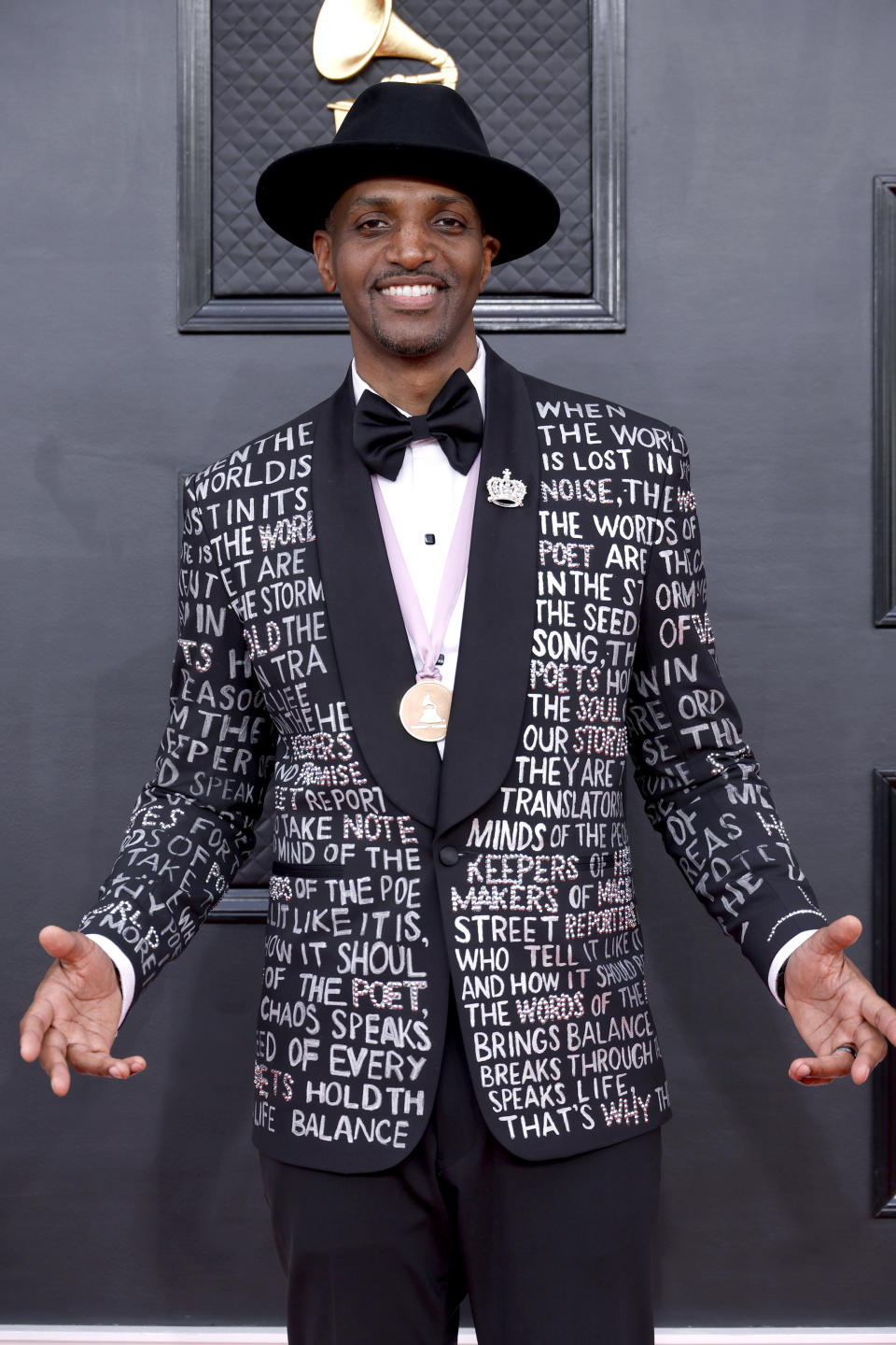 J. Ivy attends the 64th Annual GRAMMY Awards at MGM Grand Garden Arena on April 03, 2022 in Las Vegas, Nevada. (Frazer Harrison / Getty Images )