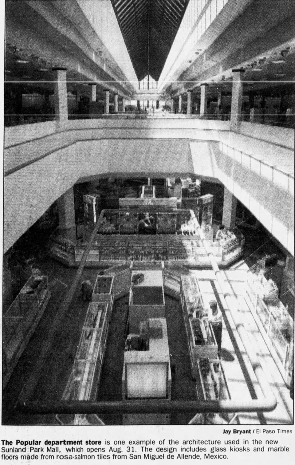 Aug. 13, 1988: The Popular department store is one example of the architecture used in the new Sunland Park Mall.