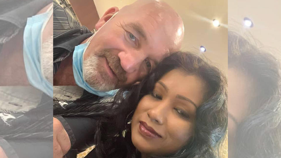 Nigel Skea, 52, and Agatha Maghesh Eyamalai, 39. The couple were married in November last year. (PHOTO: Facebook / Agatha Maghesh)