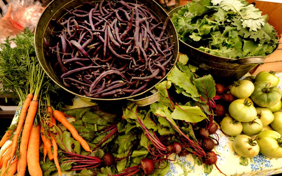 Bounty at a Cape Cod farmers market in Wellfleet.