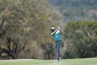 Tyrrell Hatton hits a fairway shot on the sixth hole in the second round of the Dell Technologies Match Play Championship golf tournament, Thursday, March 24, 2022, in Austin, Texas. (AP Photo/Tony Gutierrez)