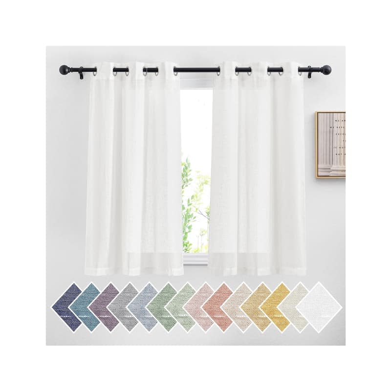 NICETOWN Linen Sheer Short Curtains