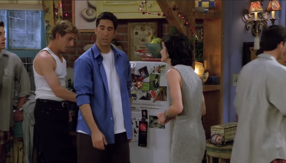 Ross and Monica by the fridge