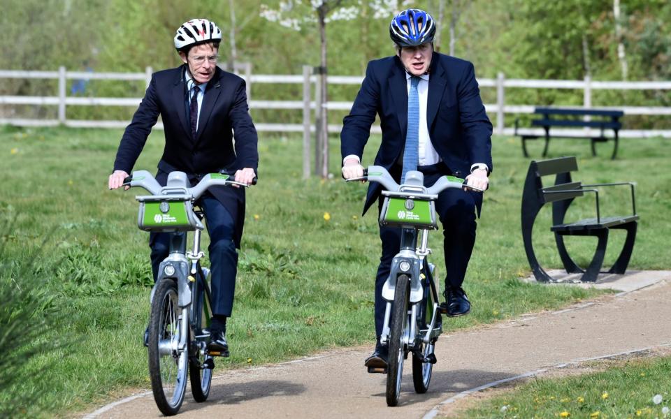 Andy Street joins the PM for a bike ride - AP