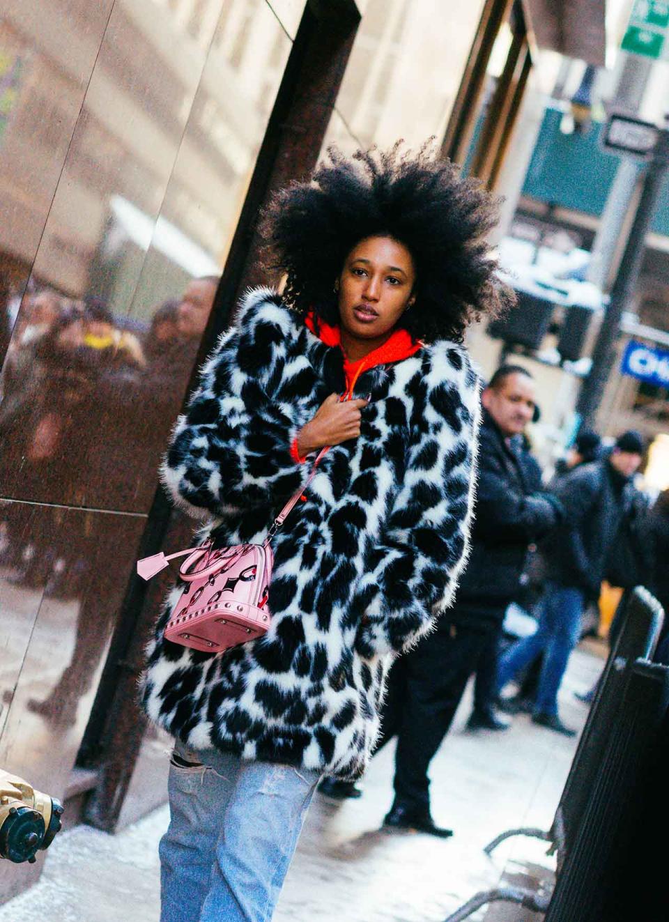 Julia Sarr-Jamois In A Marc Jacobs Coat