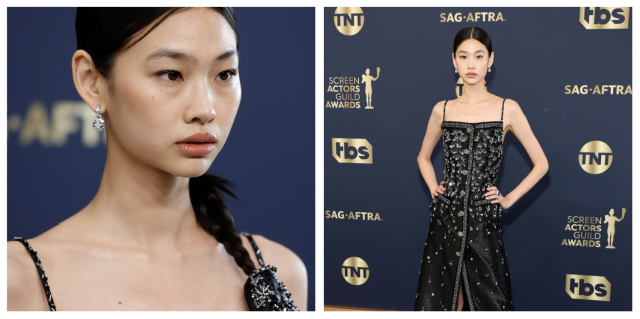 Squid Game Star HoYeon Jung's SAG Awards Hair Ribbon Has Deep Meaning