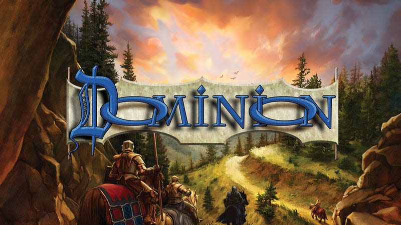 A screenshot shows the Dominion logo over a forest at sunset.