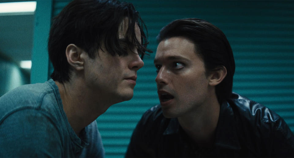 Miles Robbins and Patrick Schwarzenegger in <i>Daniel Isn't Real</i> (Arrow Films)