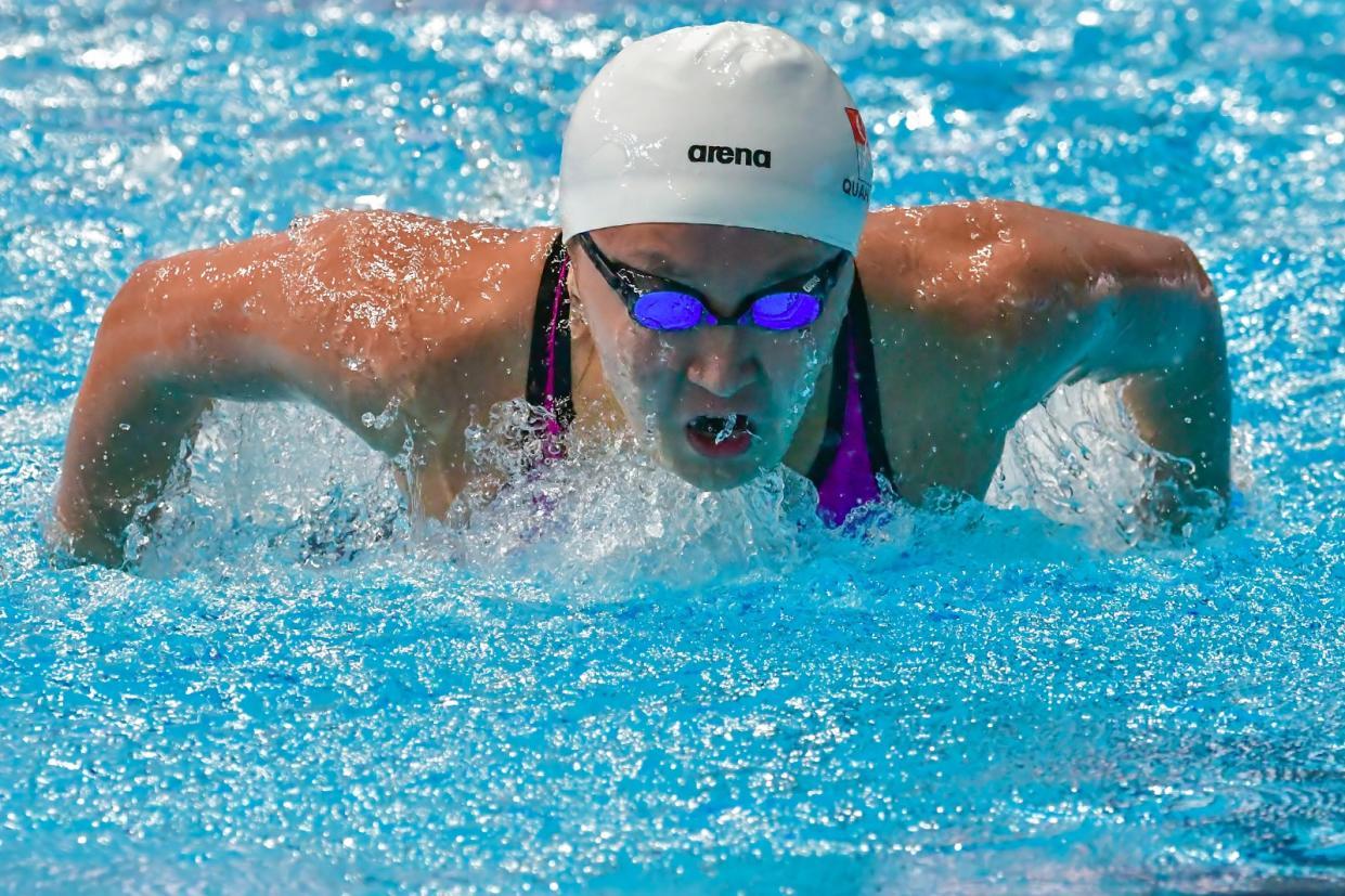 Singaporean swimmer Quah Jing Wen swims in the heat of the 200m butterfly event at the 2017 SEA Games. (PHOTO: Andrew JK Tan / SportSG)