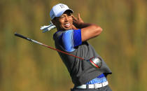 THOUSAND OAKS, CA - DECEMBER 02: Tiger Woods watches his tee shot on the fifth hole during the second round of the Chevron World Challenge at Sherwood Country Club on December 2, 2011 in Thousand Oaks, California. (Photo by Scott Halleran/Getty Images)