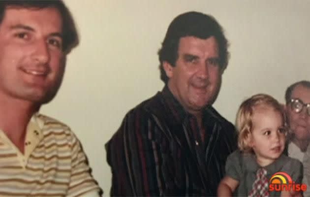 Kochie and his dad with Kochie's daughter Sam. Source: Channel Seven/Seven