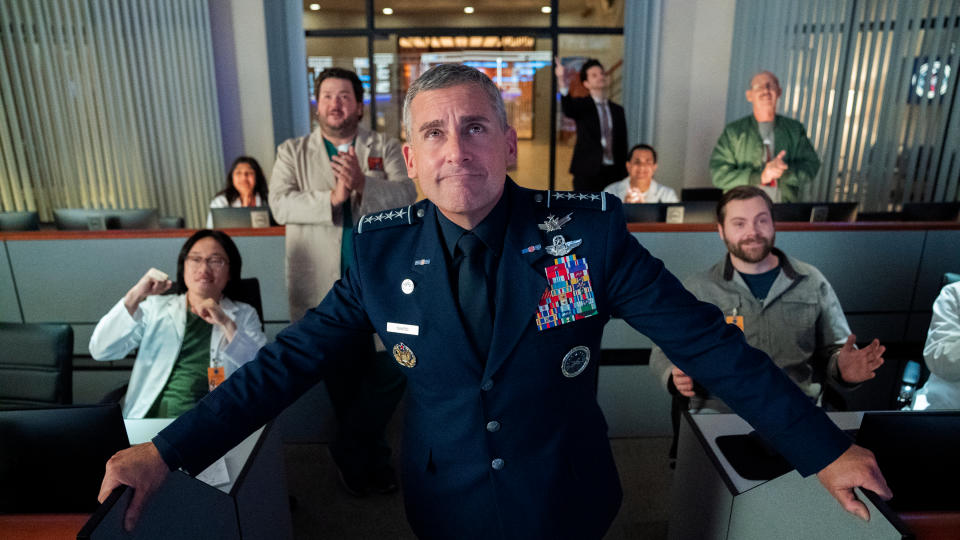 Steve Carell leads the new Netflix comedy series 'Space Force'. (Credit: Aaron Epstein/Netflix)