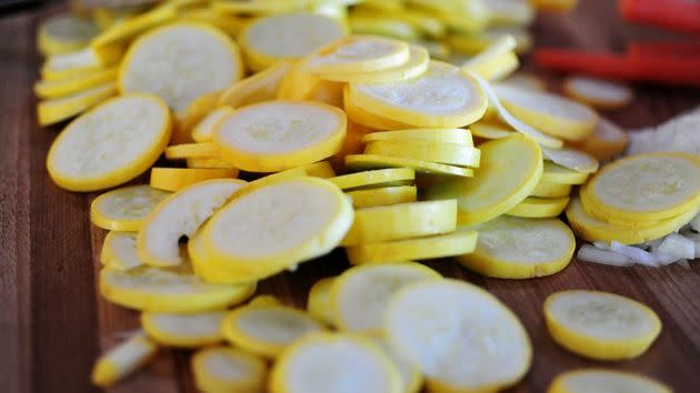 Yellow squash cut into rounds