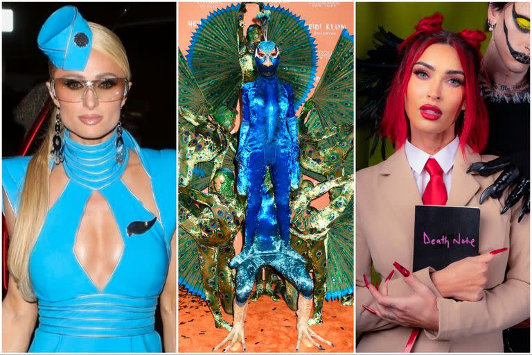 Azafatas, pavos reales y looks en pareja: los famosos se produjeron con todo para la gran fiesta de Halloween