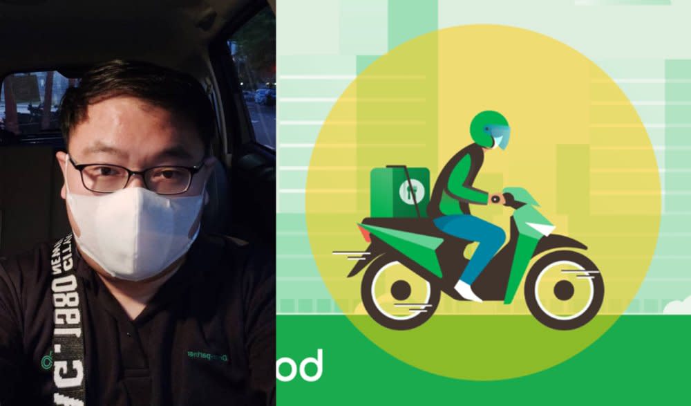 Yee Kim Chang was one of tens of thousands of Grab drivers who switched to doing delivery in light of the nationwide shutdown. — Picture courtesy of Yee Kim Chang and from Facebook/GrabMY