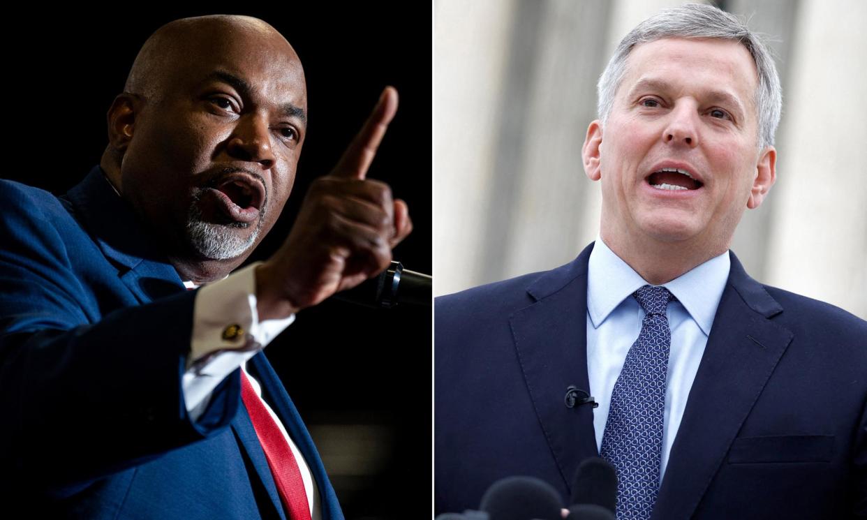 <span>Republican Mark Robinson, left, and Democrat Josh Stein are running for governor of North Carolina.</span><span>Composite: Getty/Reuters</span>