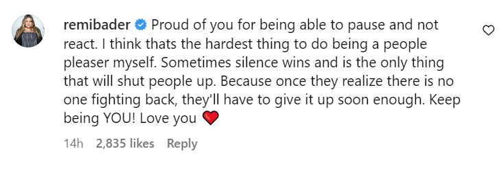 Social media influencer and model Remi Bader, who has approximately 2.2 million followers on TikTok, commented on Mulvaney's post.