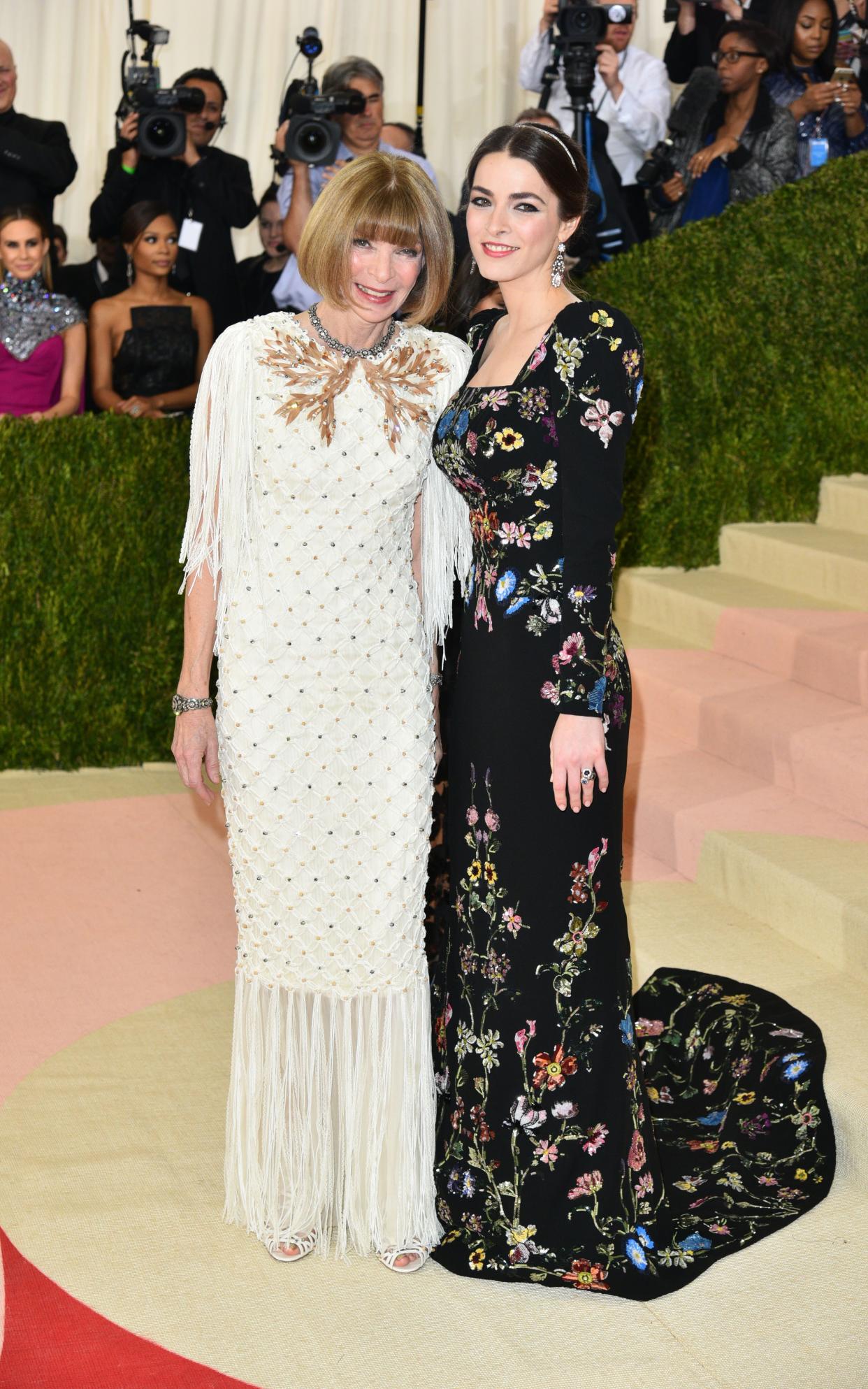 Anna Wintour in Chanel and Bee Shaffer in Alexander McQueen at last year's Met Gala - Copyright (c) 2016 Rex Features. No use without permission.