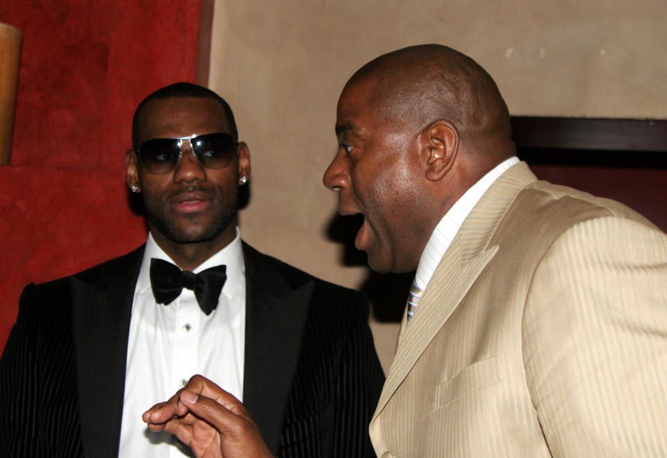 Magic Johnson introduced himself to LeBron James way before free agency started. (Getty Images)