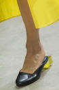 <p><i>Black mules with clear yellow block heel from the SS18 Prabal Gurung collection. (Photo: ImaxTree) </i></p>