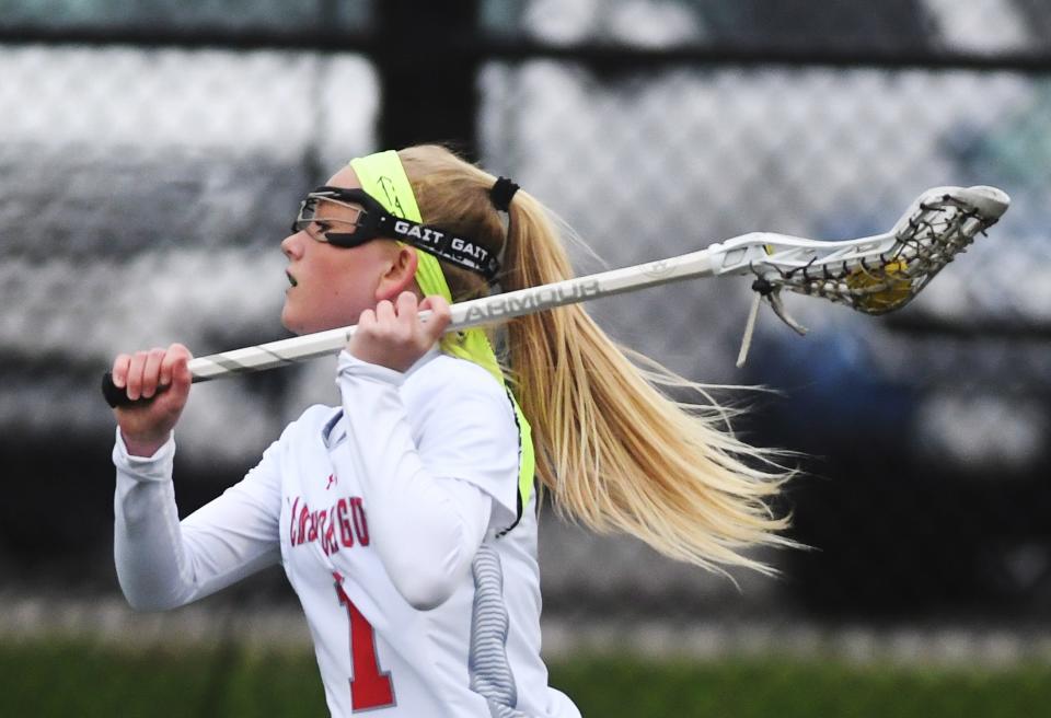 Canandaigua's Hanna Davis looks to take a shot in the first half.