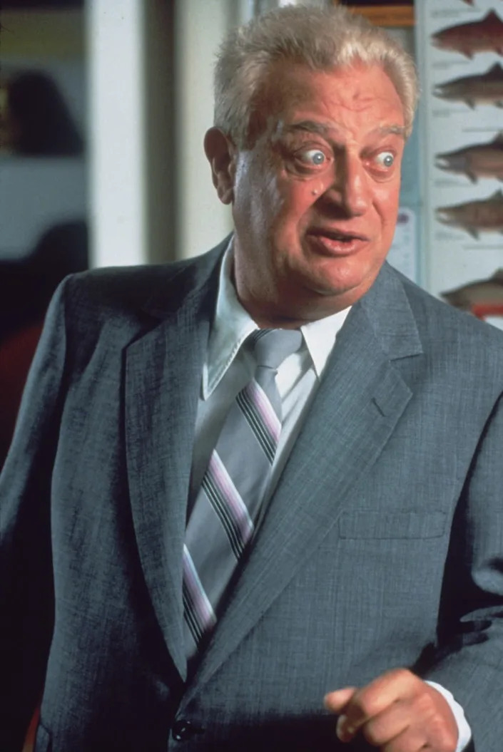 American actor and comedian Rodney Dangerfield (1921 - 2004) in a scene from 'Ladybugs', directed by Sidney J. Furie, 1992. <span class="copyright">Photo by John Bramley/Fotos International/Hulton Archive/Getty Images</span>