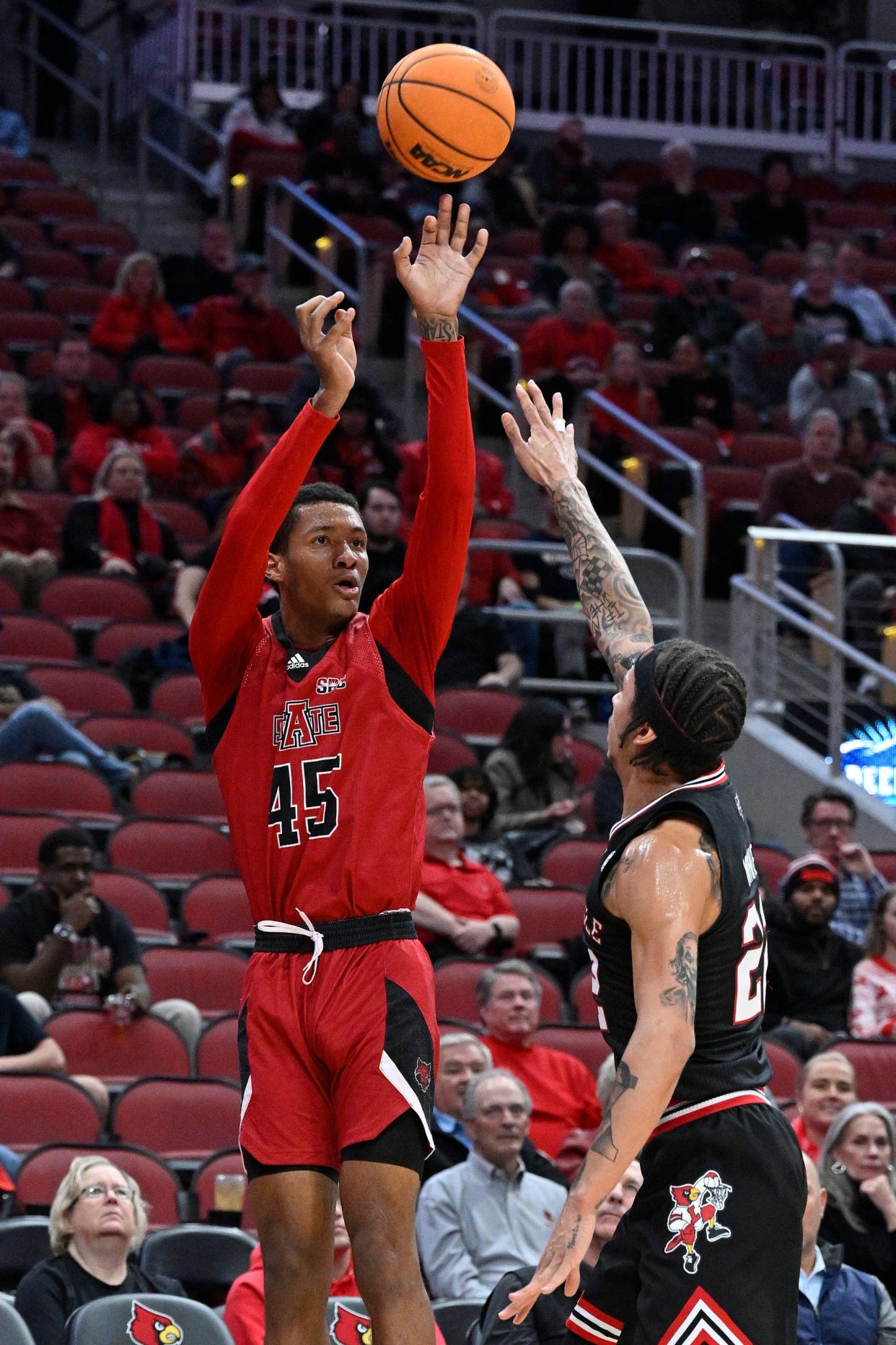 Arkansas State forward Dyondre Dominguez is averaging 12.1 points and 8.7 rebounds a game in his first year at the school.