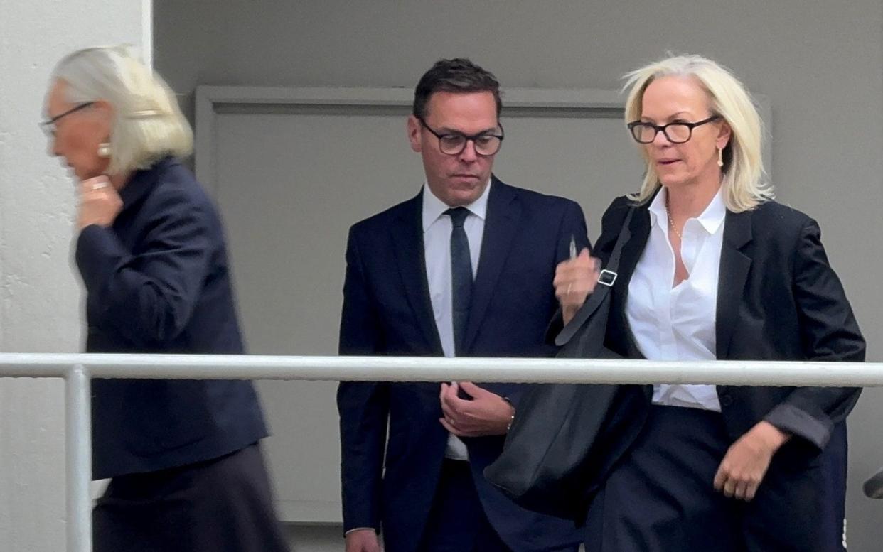 Murdoch's children Prudence, 66, Elisabeth, 56, and James, 51, were the first to arrive at the Nevada courthouse