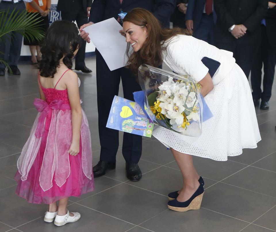 <p>What the Queen says goes, and she apparently hates wedge shoes. Kate Middleton has been photographed <a href="https://www.goodhousekeeping.com/life/news/a46200/kate-middleton-secret-hack-high-heels-comfortable/" rel="nofollow noopener" target="_blank" data-ylk="slk:wearing them on several occasions,;elm:context_link;itc:0;sec:content-canvas" class="link ">wearing them on several occasions,</a> but royal sources claim that the women in the family are warned not to wear them when they're around HRH.</p>