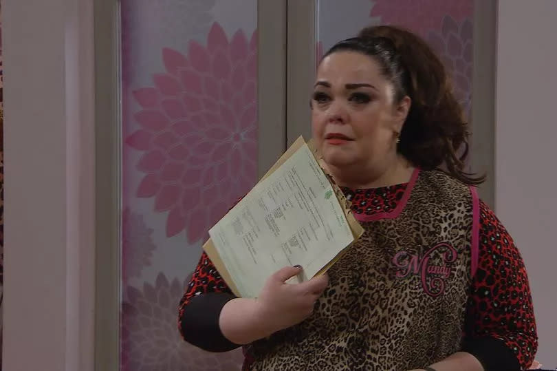 Lisa Riley playing Mandy Dingle in Emmerdale